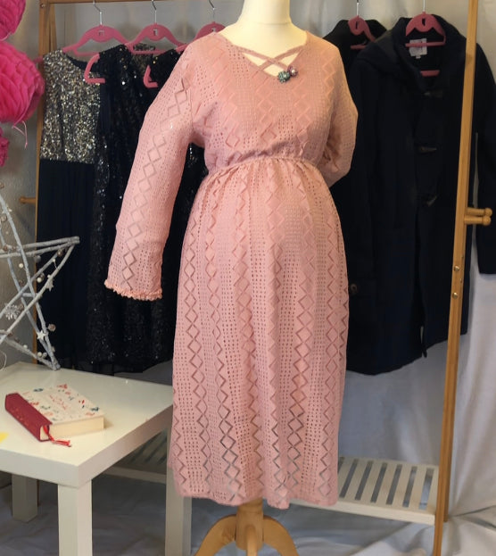 Pretty in Pink Maternity Tea Dress