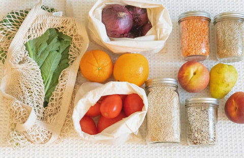 Bulk Grocery Shopping with Reusable produce bags