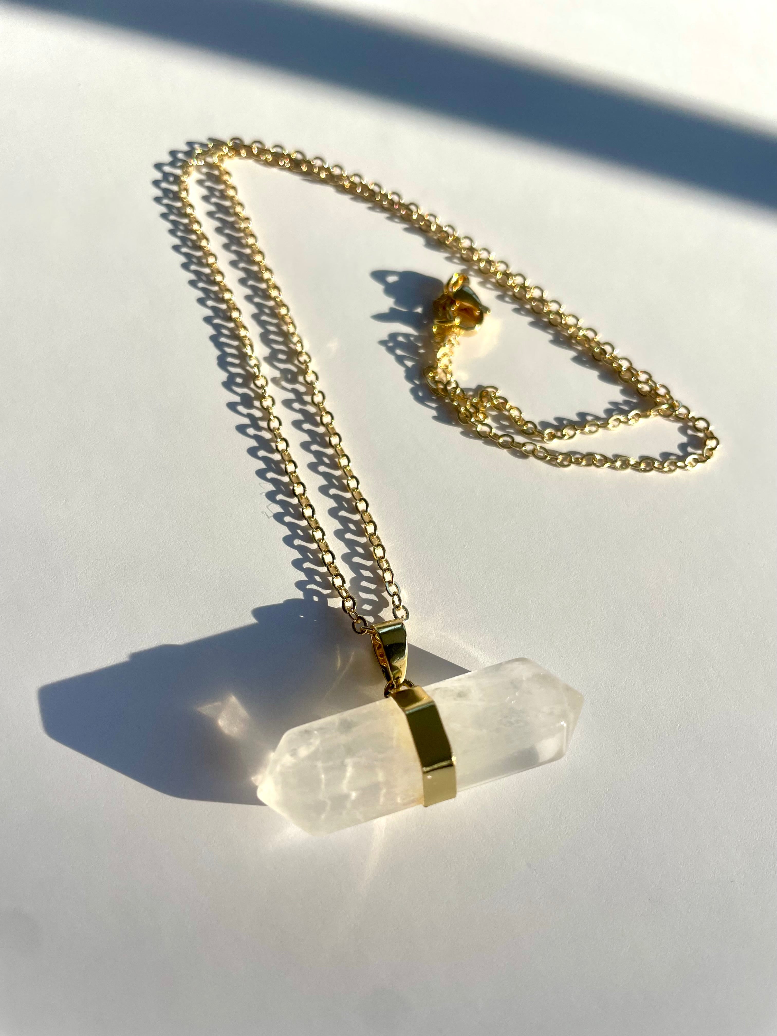 Clear Quartz Double Terminated Necklace, “The Expander”
