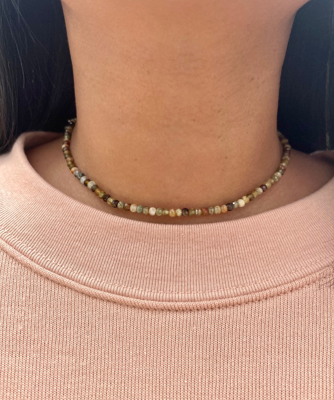 Faceted Green Garnet Choker