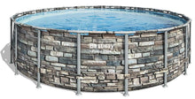 Load image into Gallery viewer, 20ft.Power Steel Round Above Ground Pool with Stone Effect &amp; Accessories
