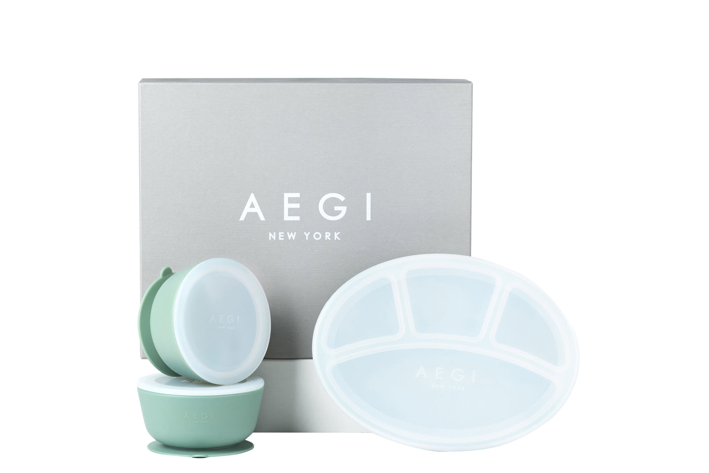 Sage Silicone Suction Gift Set with LID