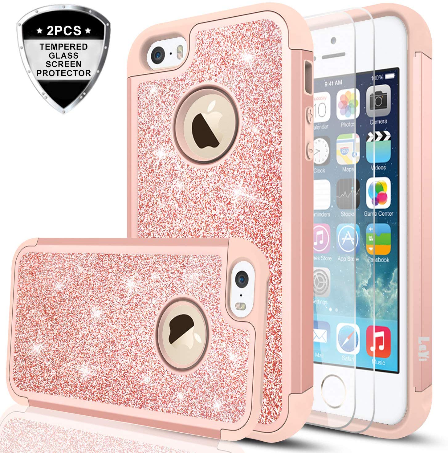 Iphone 5s Case Iphone 5 Iphone Se Case With Tempered Glass Screen Pro Leyicase