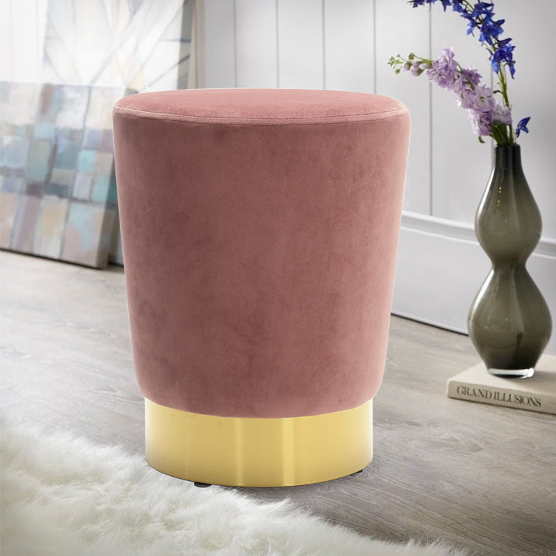 Round Velvet Dressing Table Chair Upholstered Vanity Ottoman Footstool Pouffe