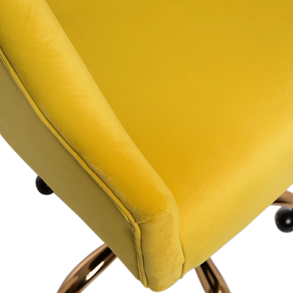 Adjustable Velvet Tub Button Office Swivel Chair Computer Armchair
