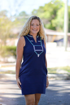 The Marin Shift Dress in Patriot Blue by Hatley