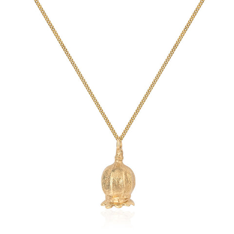 9ct yellow gold poppy cremation pendant