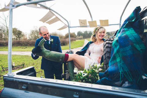 Hunter Wellies on wedding day