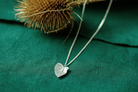 Silver Cast Ivy Heart Leaf necklace by Cast & Found 
