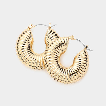 Dipped Textured Metal Hoop Earrings