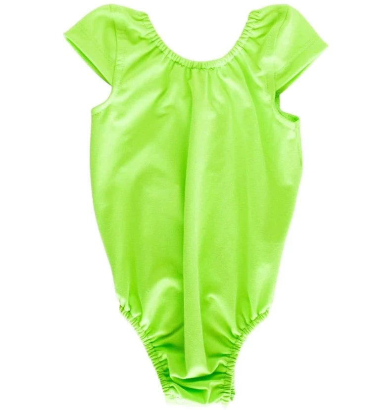Maggie Cap Sleeve Leotard in Lime Green by Baily's Blossoms