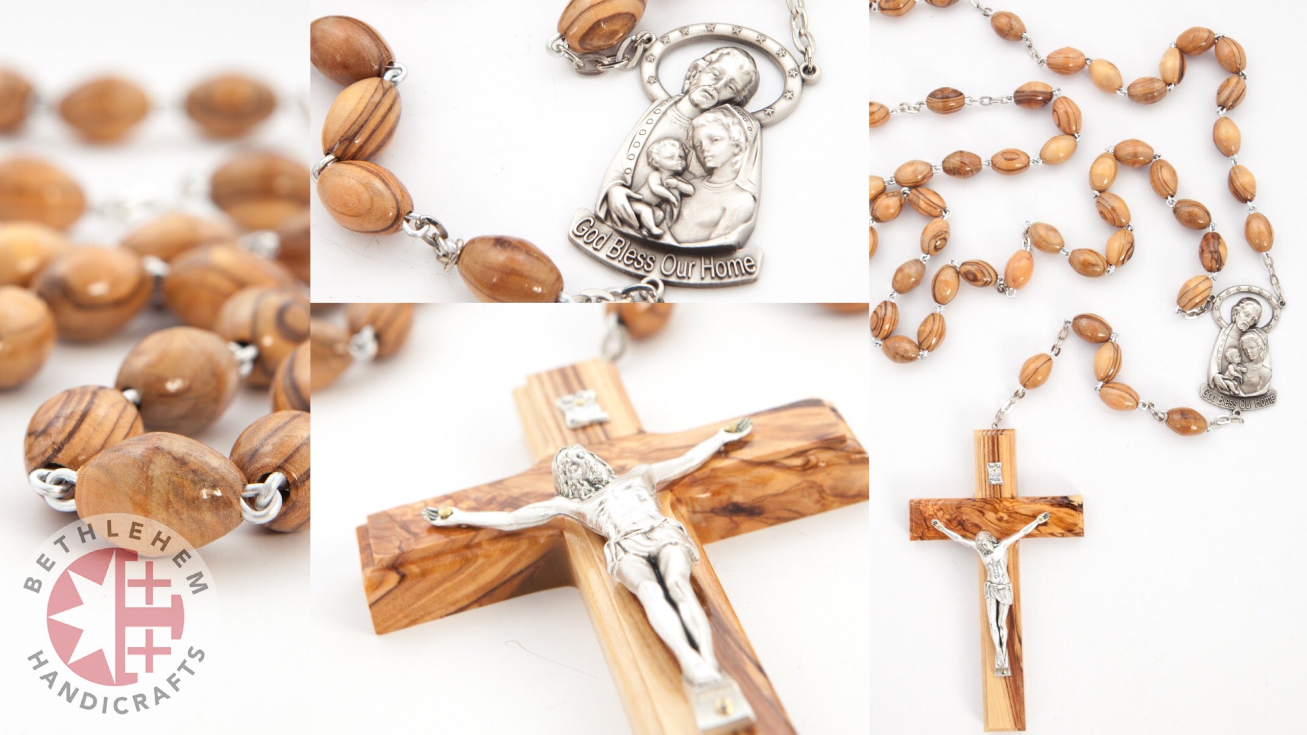 Olive Wood Rosary with Soil