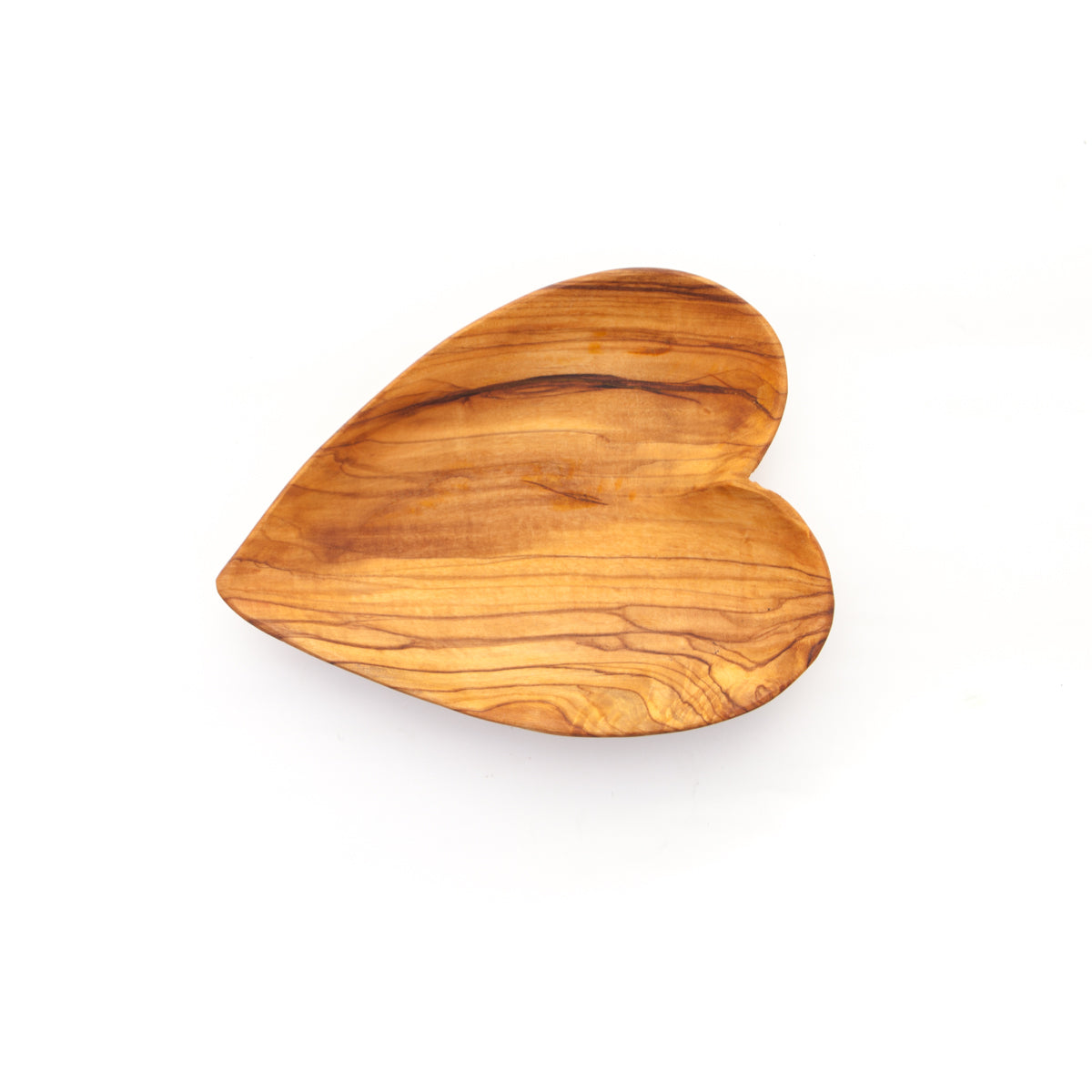 olive wood heart-shaped plates