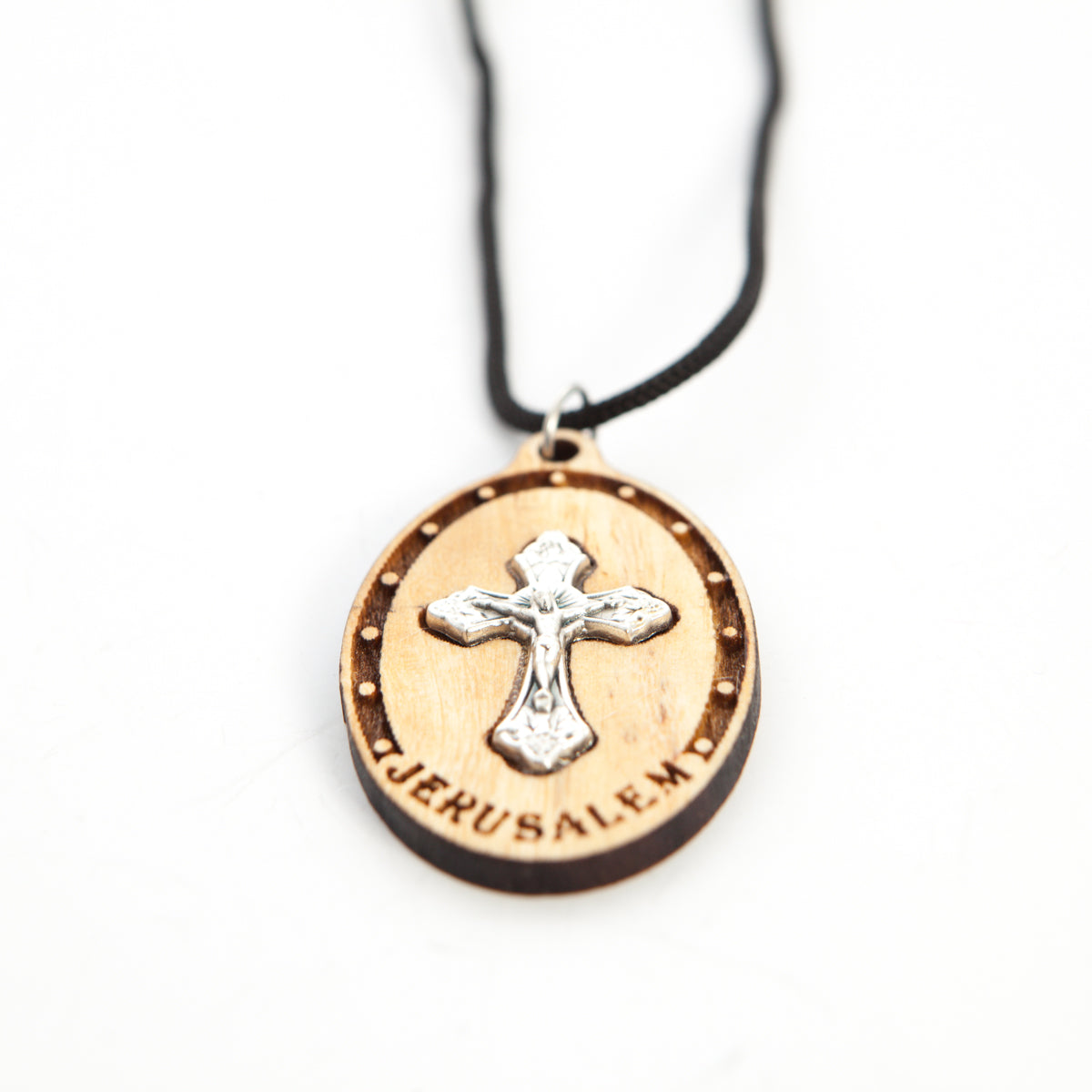 Olive wood cross pendant with metal body of Christ 4 cm | online sales on  HOLYART.com