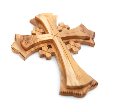 15 Handmade Wooden Cross Budded from Holy Land Olive Wood