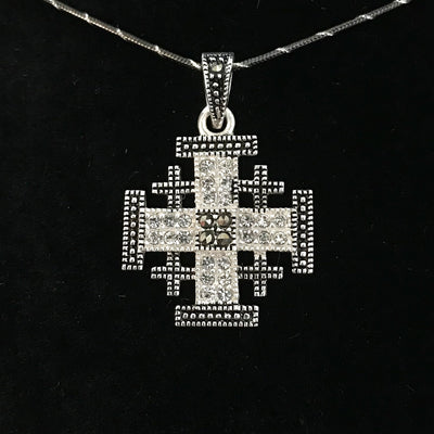 Mother of Pearl Cross Pendant, Sterling Silver – Bethlehem Handicrafts