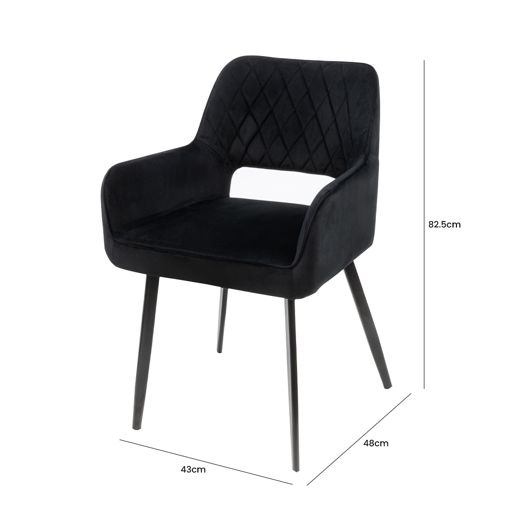 black velvet dining chair