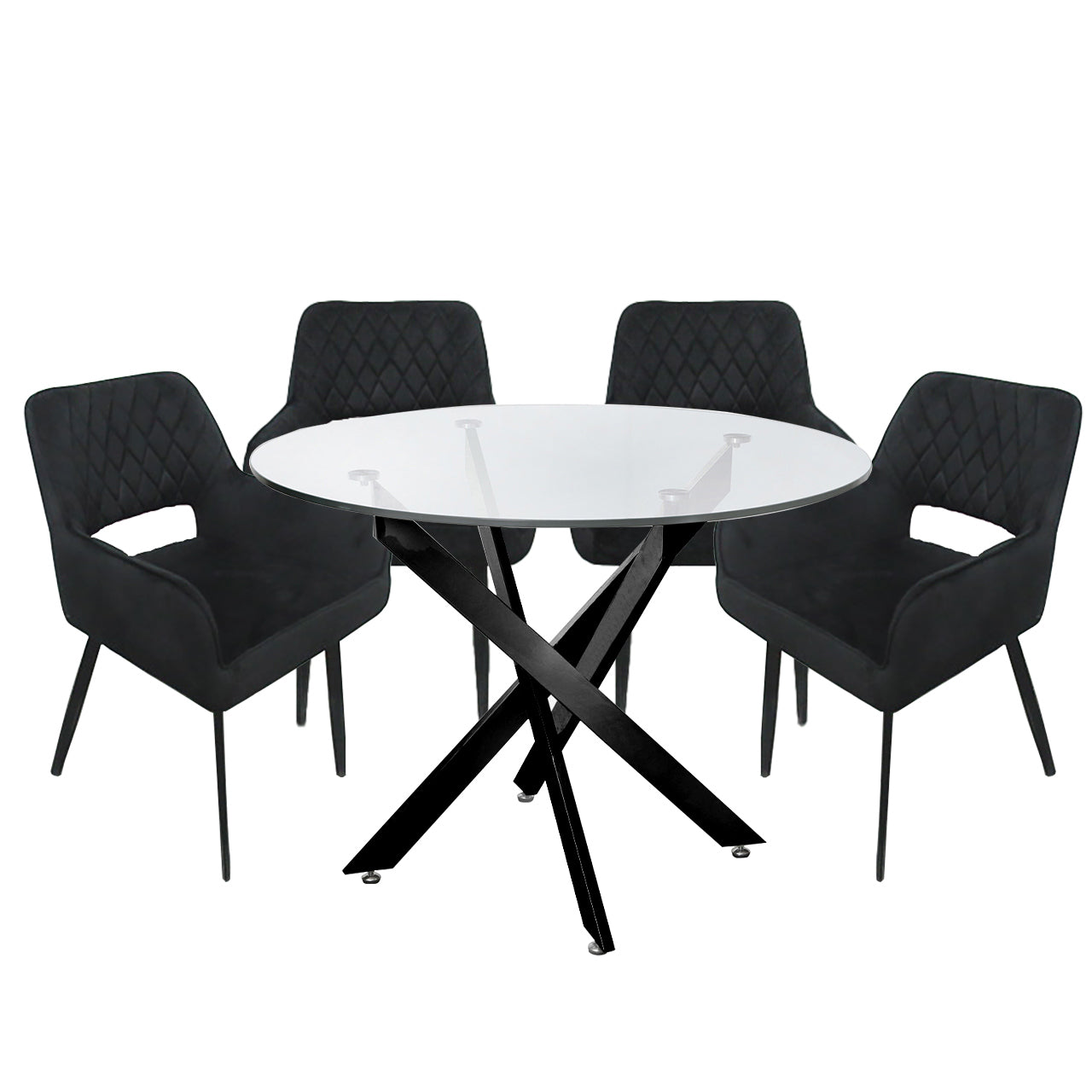 black round dining table set 4 seater