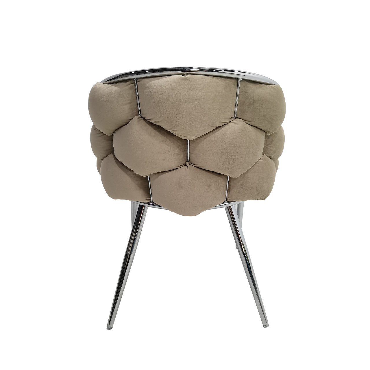 bubble velvet chair with chrome legs