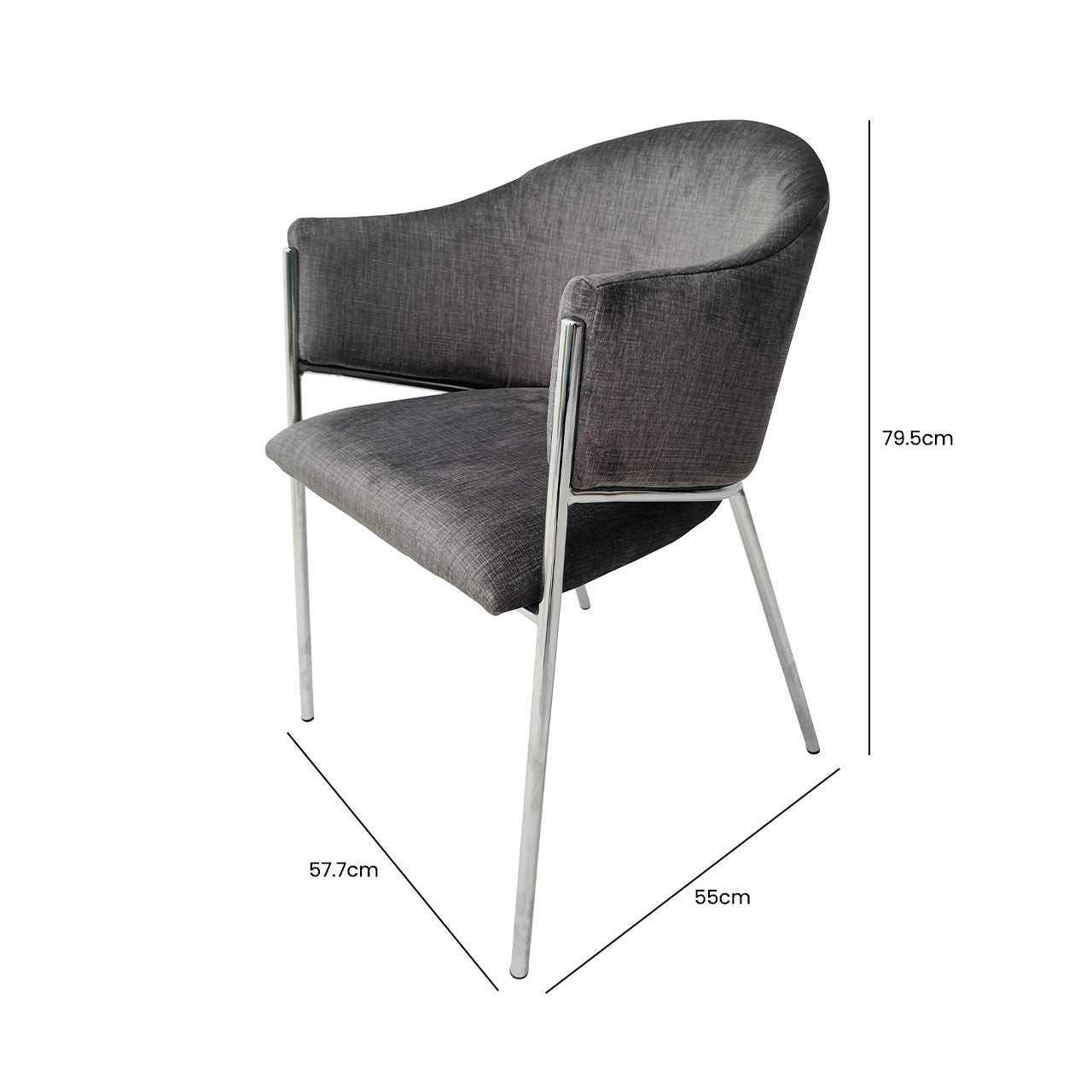 grey velvet dining chair