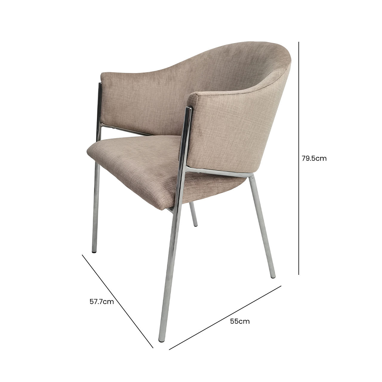 taupe velvet dining chair