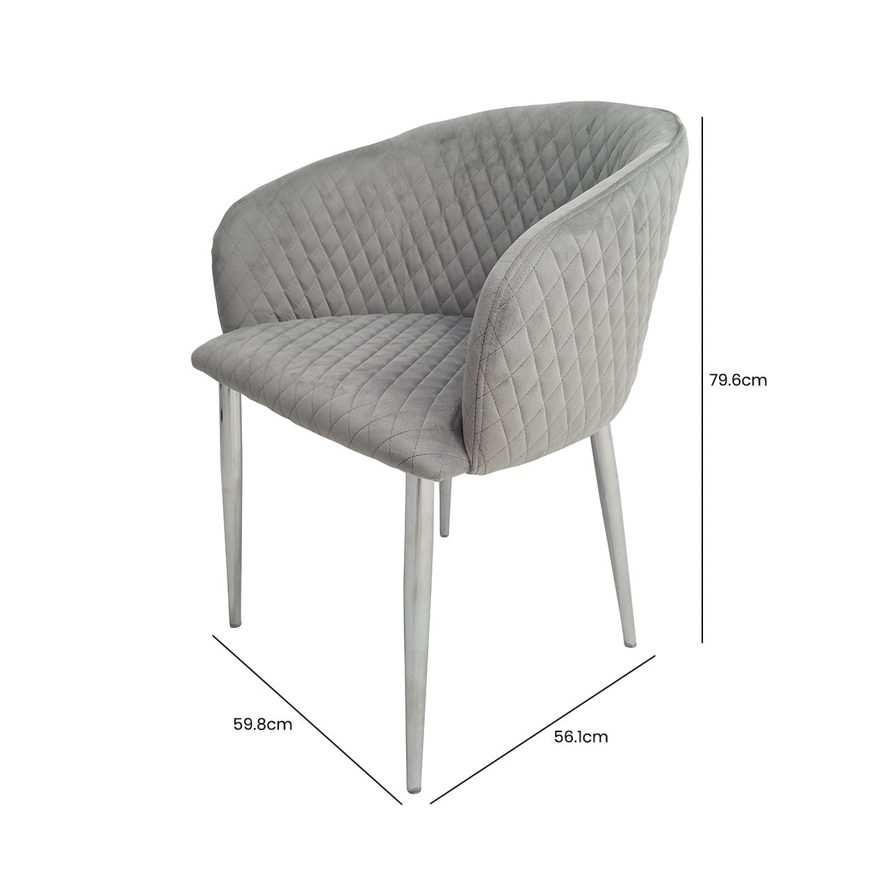 grey velvet dining chair