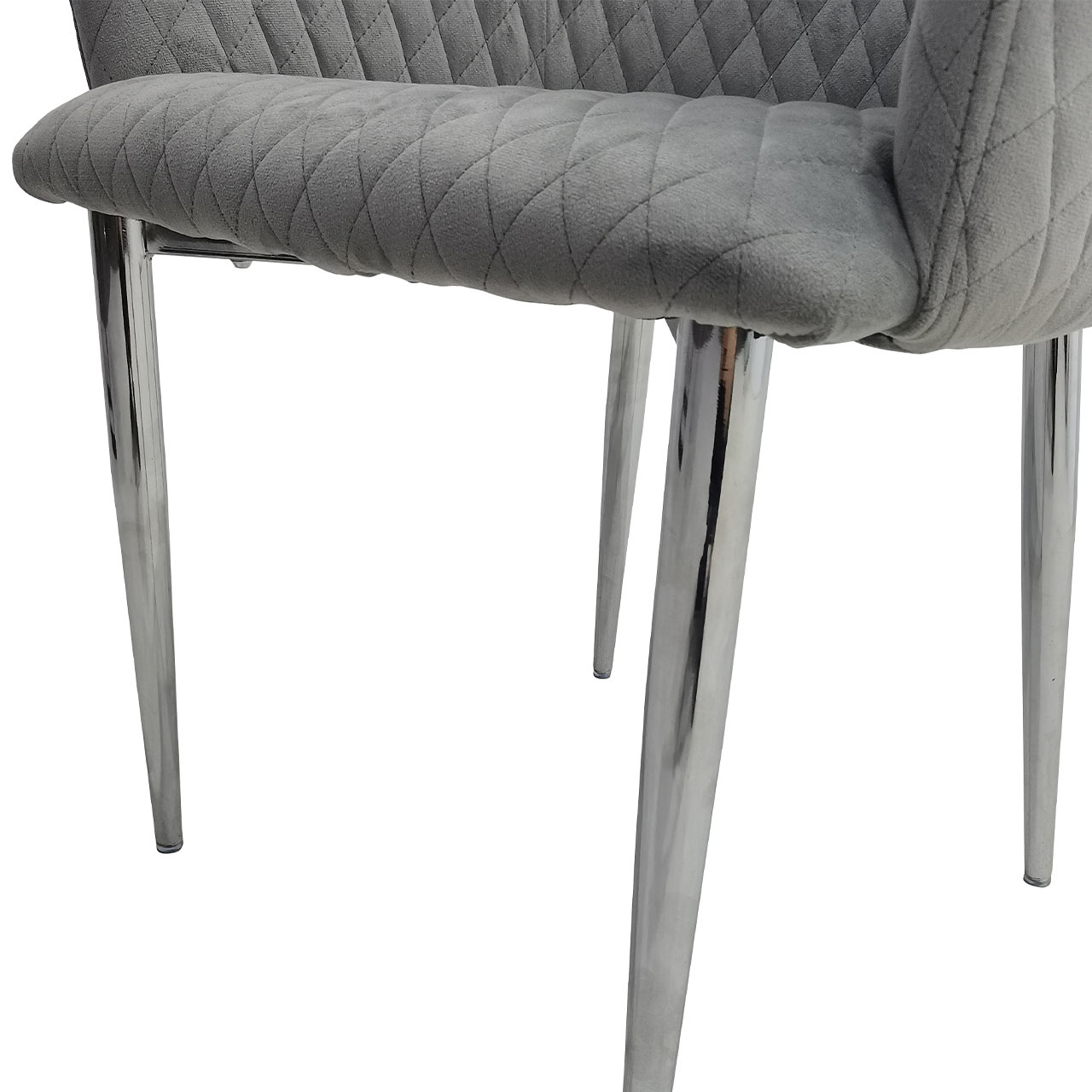 buy grey dining chair with chrome legs