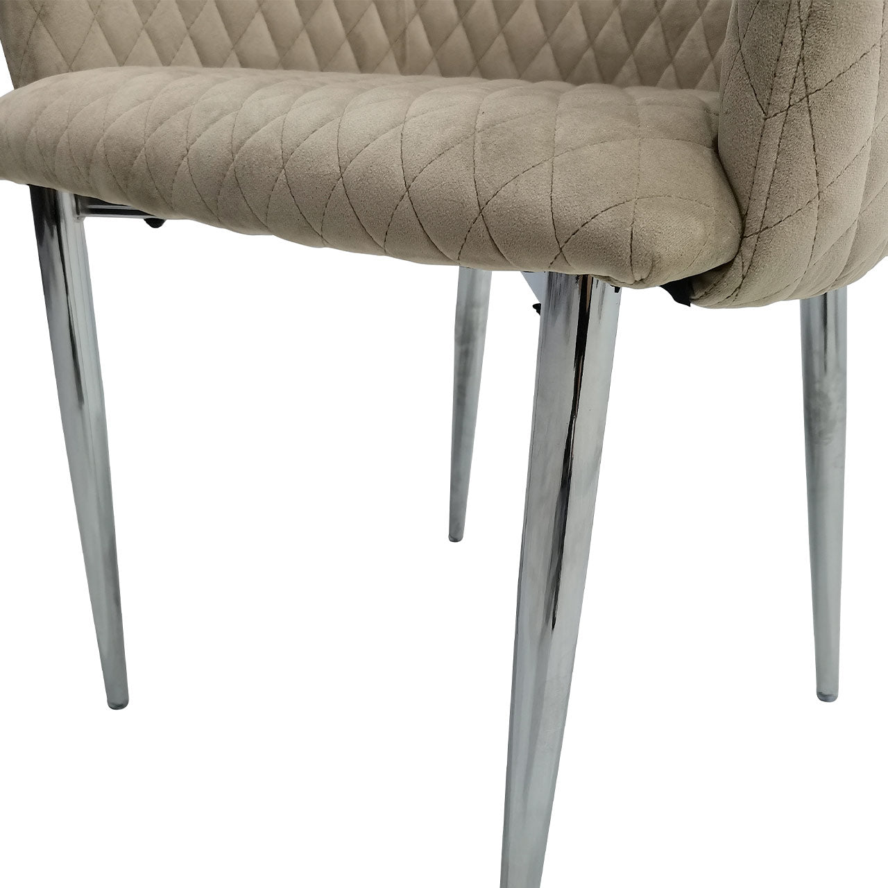 buy taupe dining chair with chrome legs