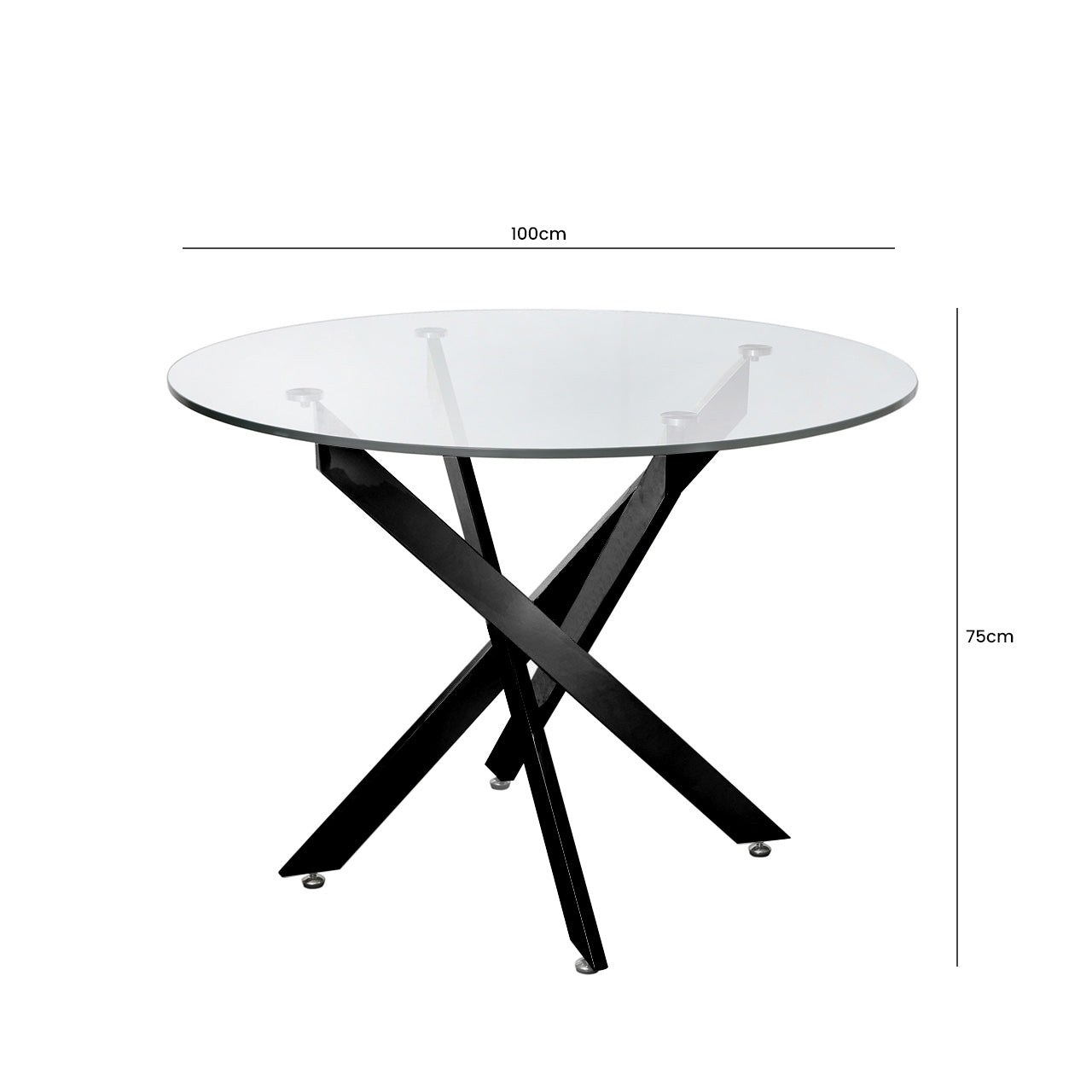 round black glass dining table in Dubai