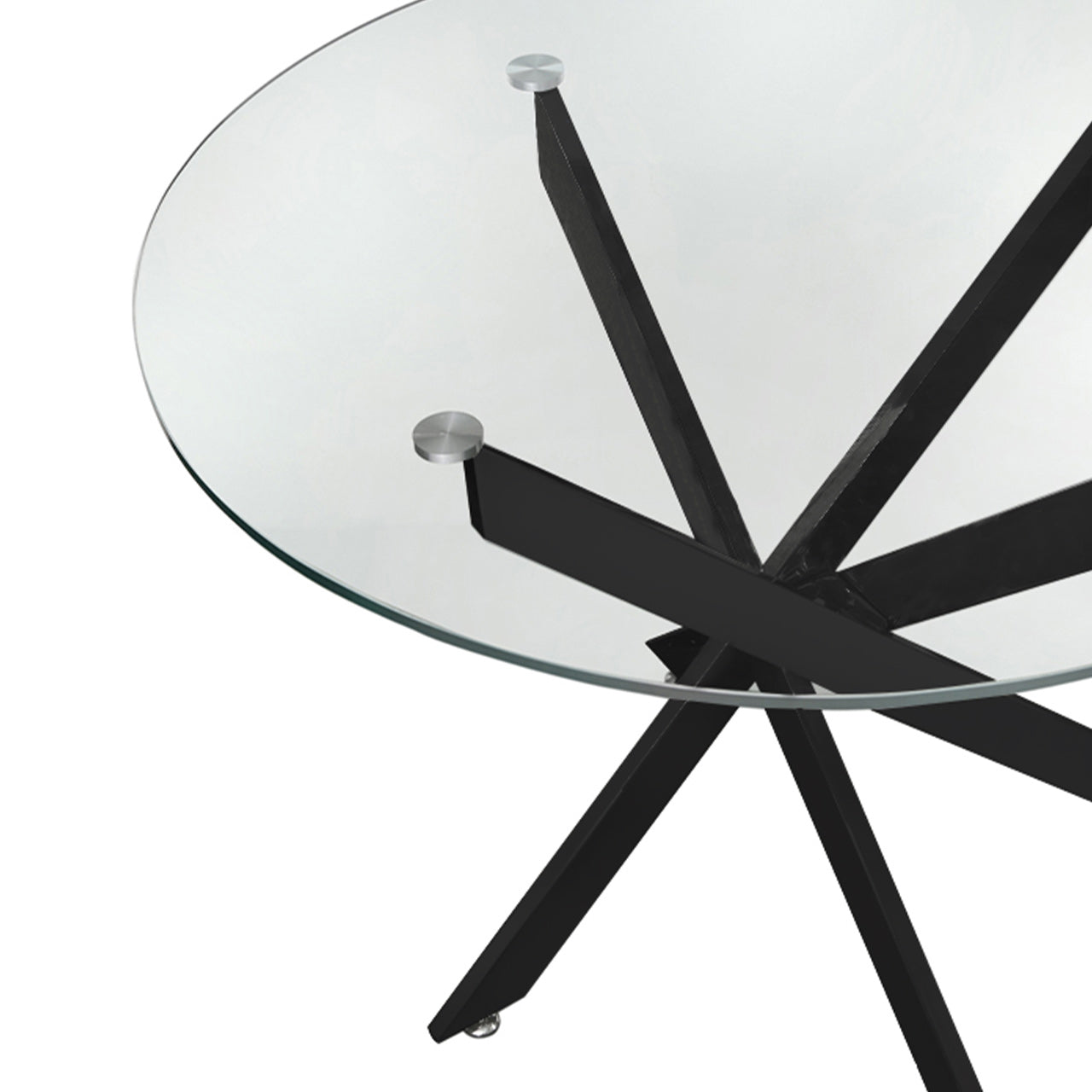 black base glass top dining table in UAE