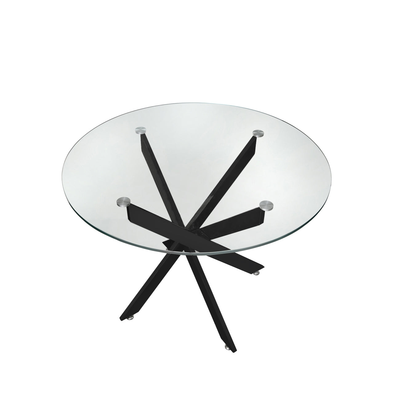black base glass top dining table in UAE