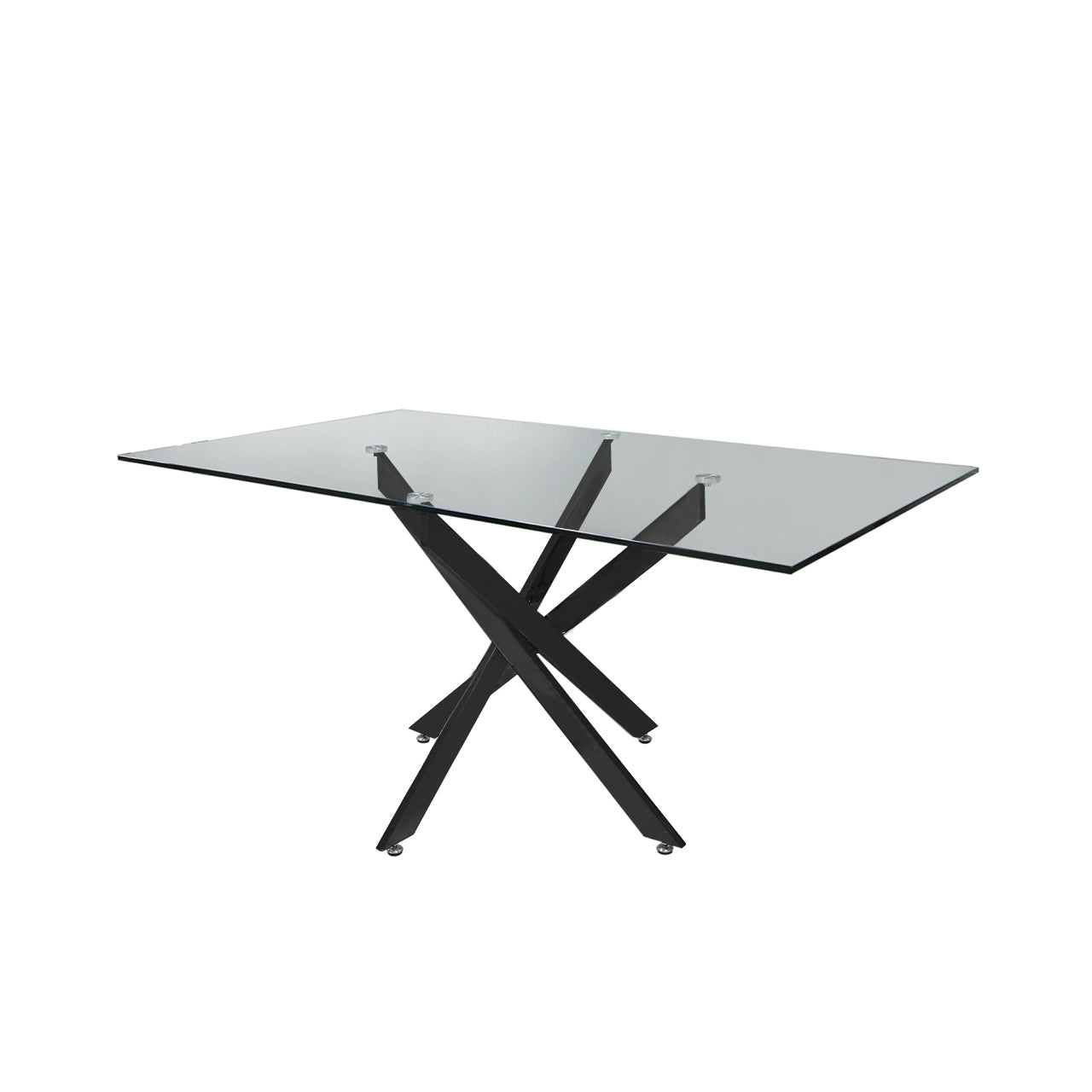 black dining table with glass top