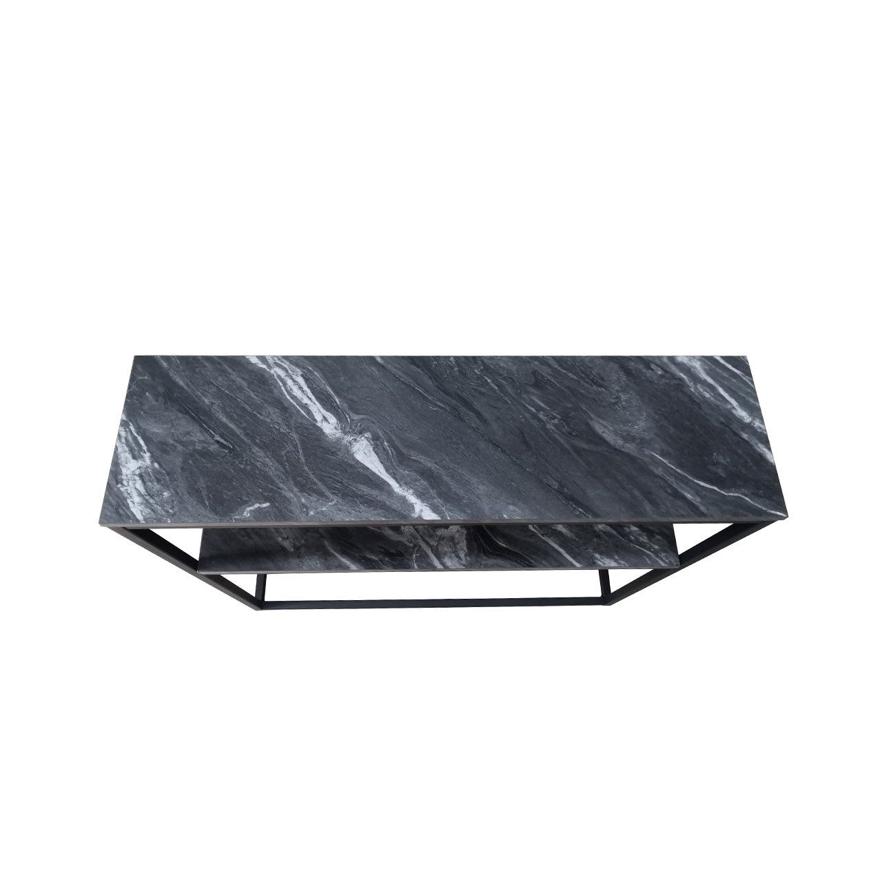marble black console table