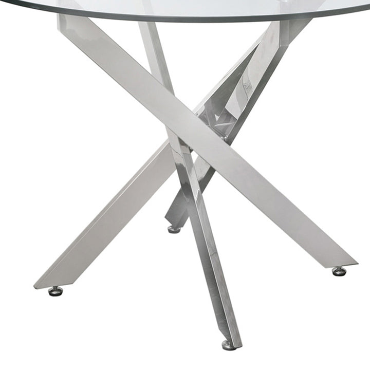 chrome round dining table in dubai