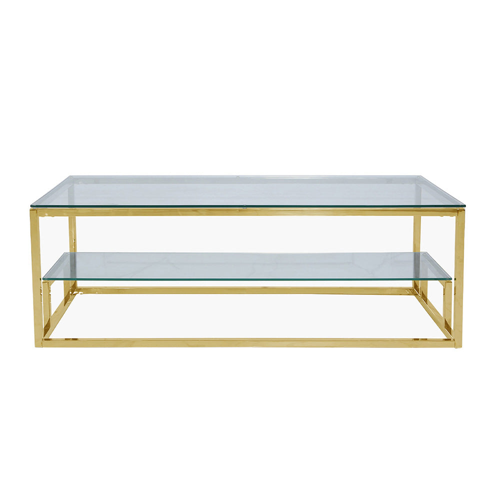 gold metal coffee table