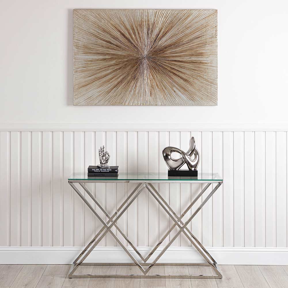 glass top console table