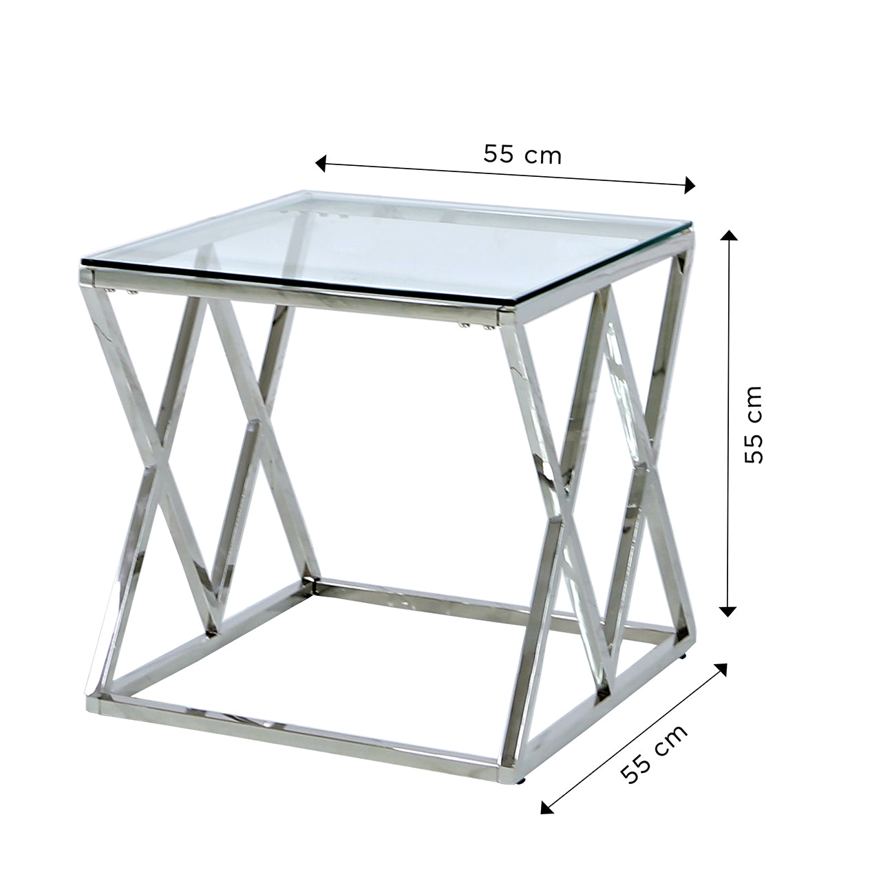 Chrome side table set