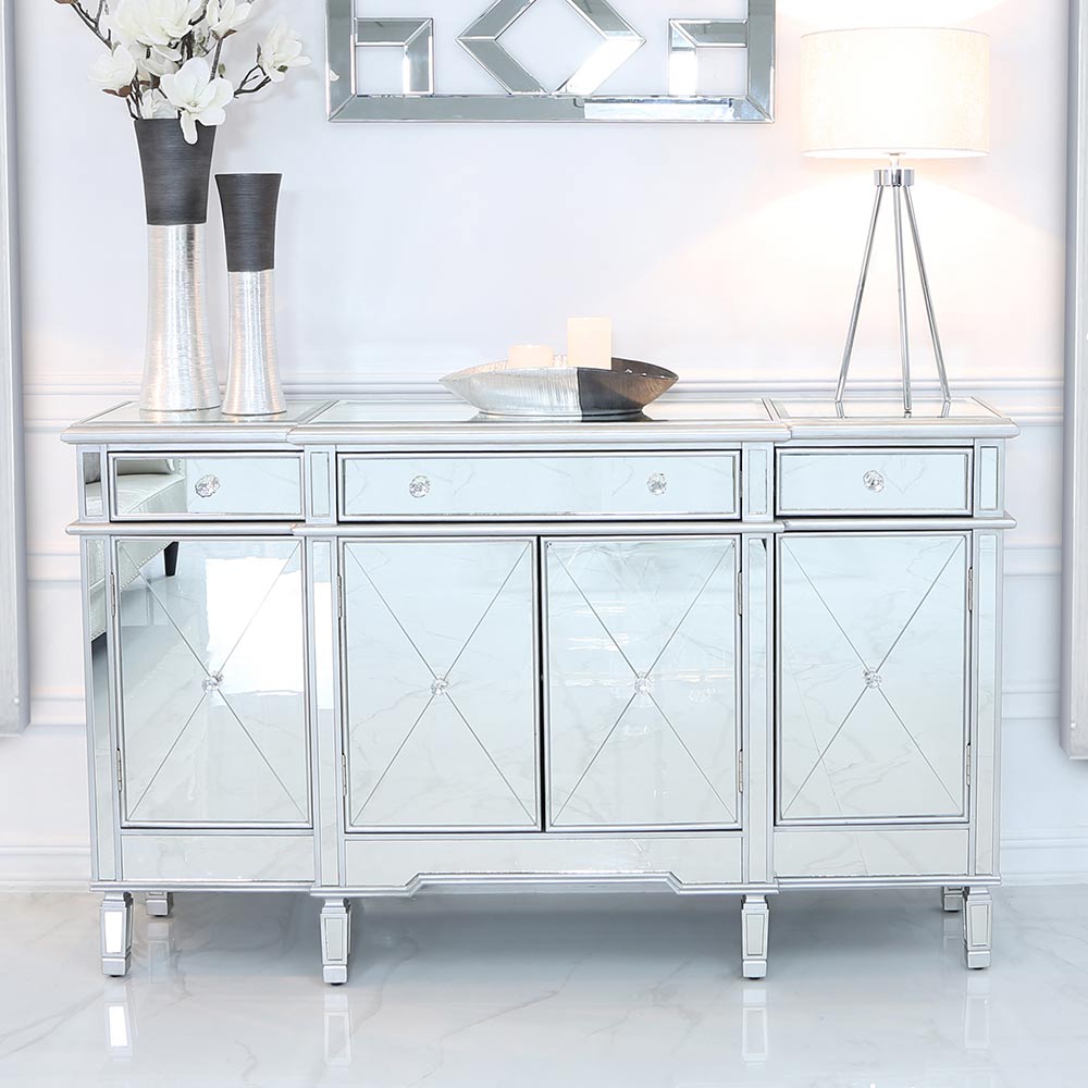 buffet table silver