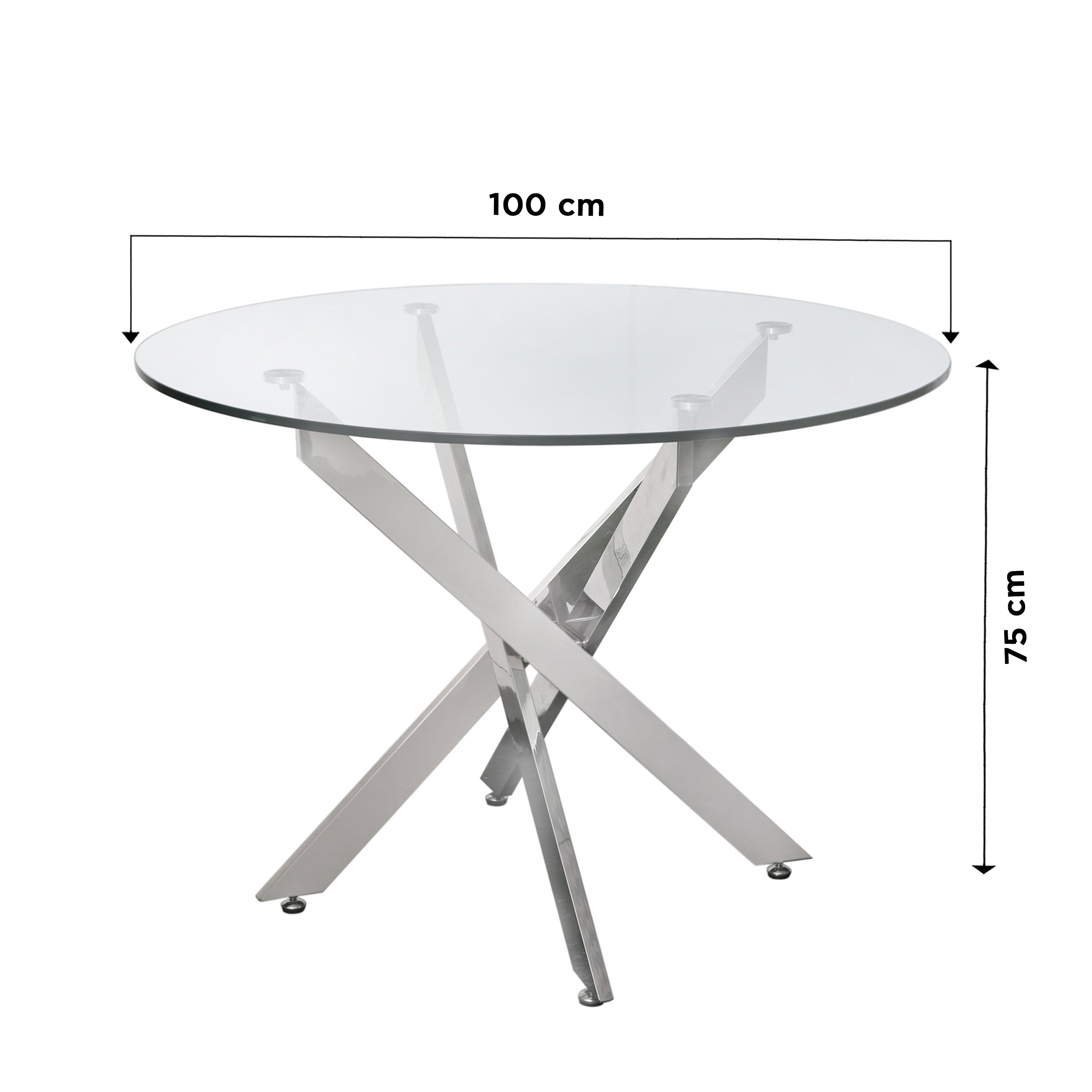 chrome round dining table