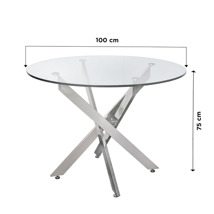 round chrome dining table