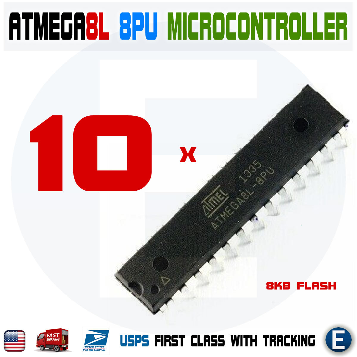 10 X ATMEGA8L-8PU DIP-28 MEGA8L-8PU 8L-8PU Microcontroller MCU AVR 8kb flash