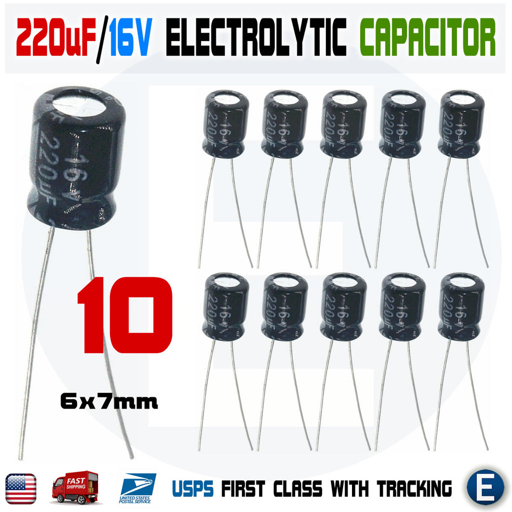 10pcs 2uf 16v 105c Capacitor Electrolytic 6x7mm For 16v 10v 6 3v Alu Eelectronicparts