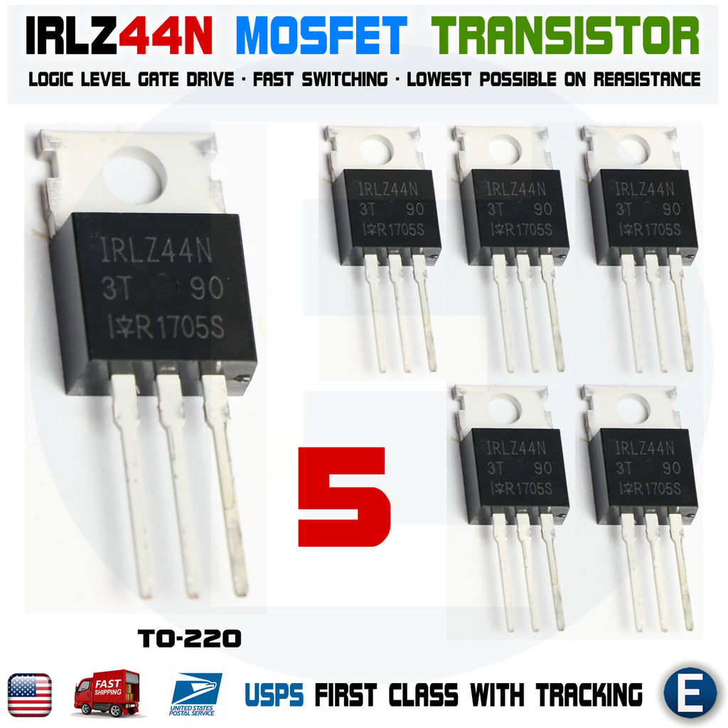 5Pcs IRLZ44N IRLZ44 PBF Power  Transistor  MOSFET  Logic 