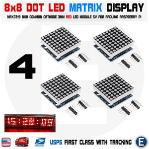 4pcs MAX7219 dot matrix 8x8 8*8 led display module Arduino Raspberry pi - eElectronicParts