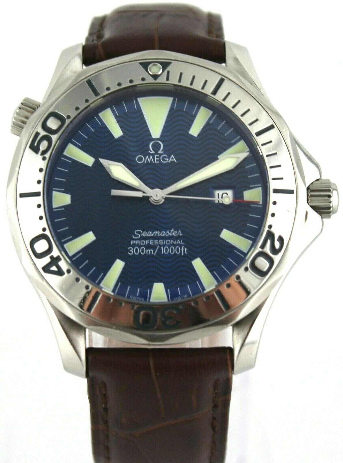 omega seamaster electric blue quartz