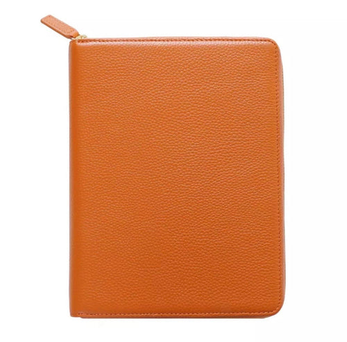 Moterm Genuine Pebbled Grain Leather A5 Zip Cover With Back Pocket Cowhide  Planner Zipper Organizer Agenda Journal Diary 