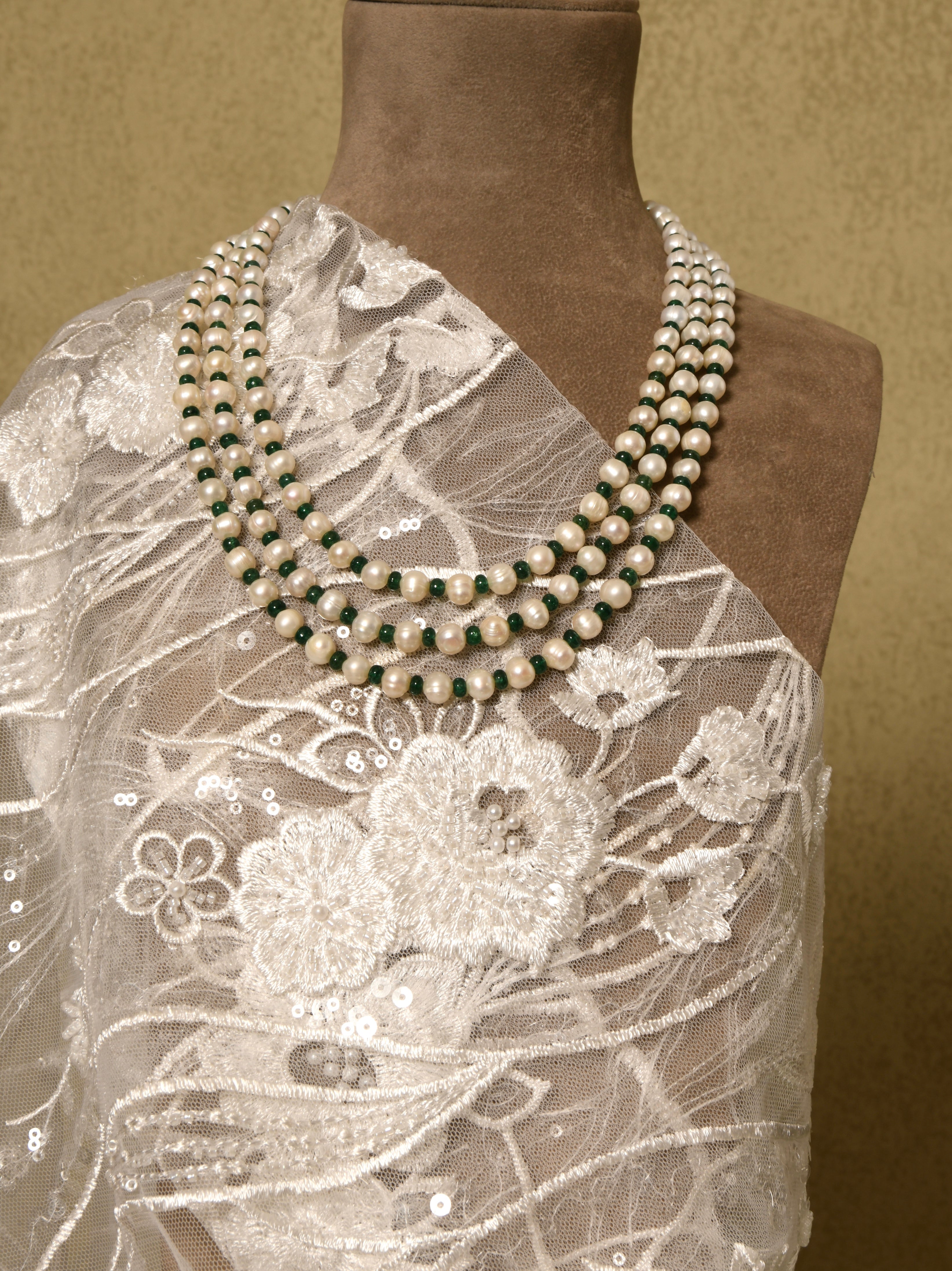 Pearl and Black Onyx Triple Layered Necklace – Totapari