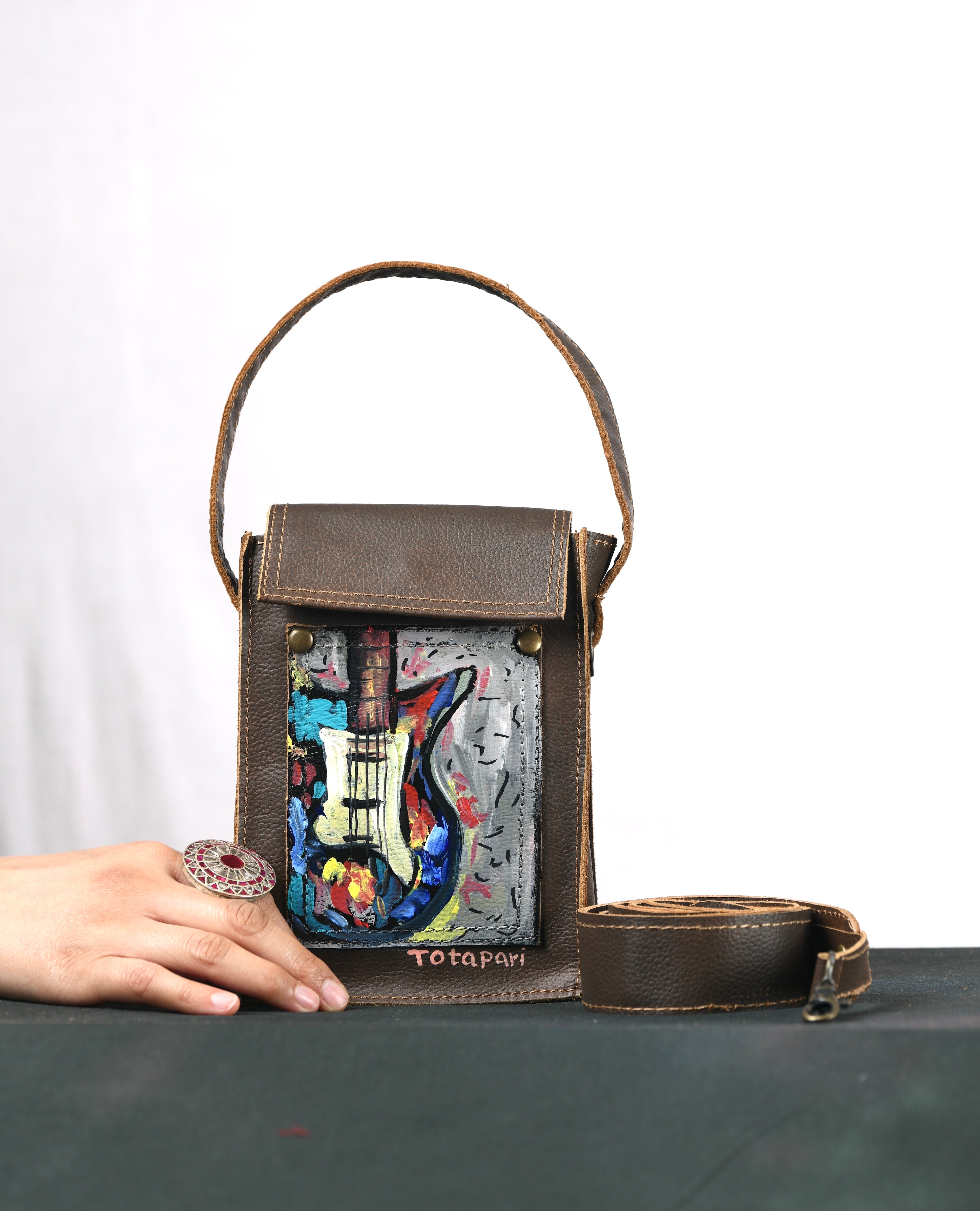 Buy Blue Violet Dream Hand Painted Leather Purse With Blown Glass Inlay  Online in India - Etsy