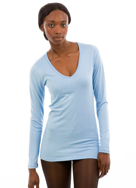 70% Bamboo Women's Long Sleeve V-Neck – The Bamboo Shirt | Natural and ...