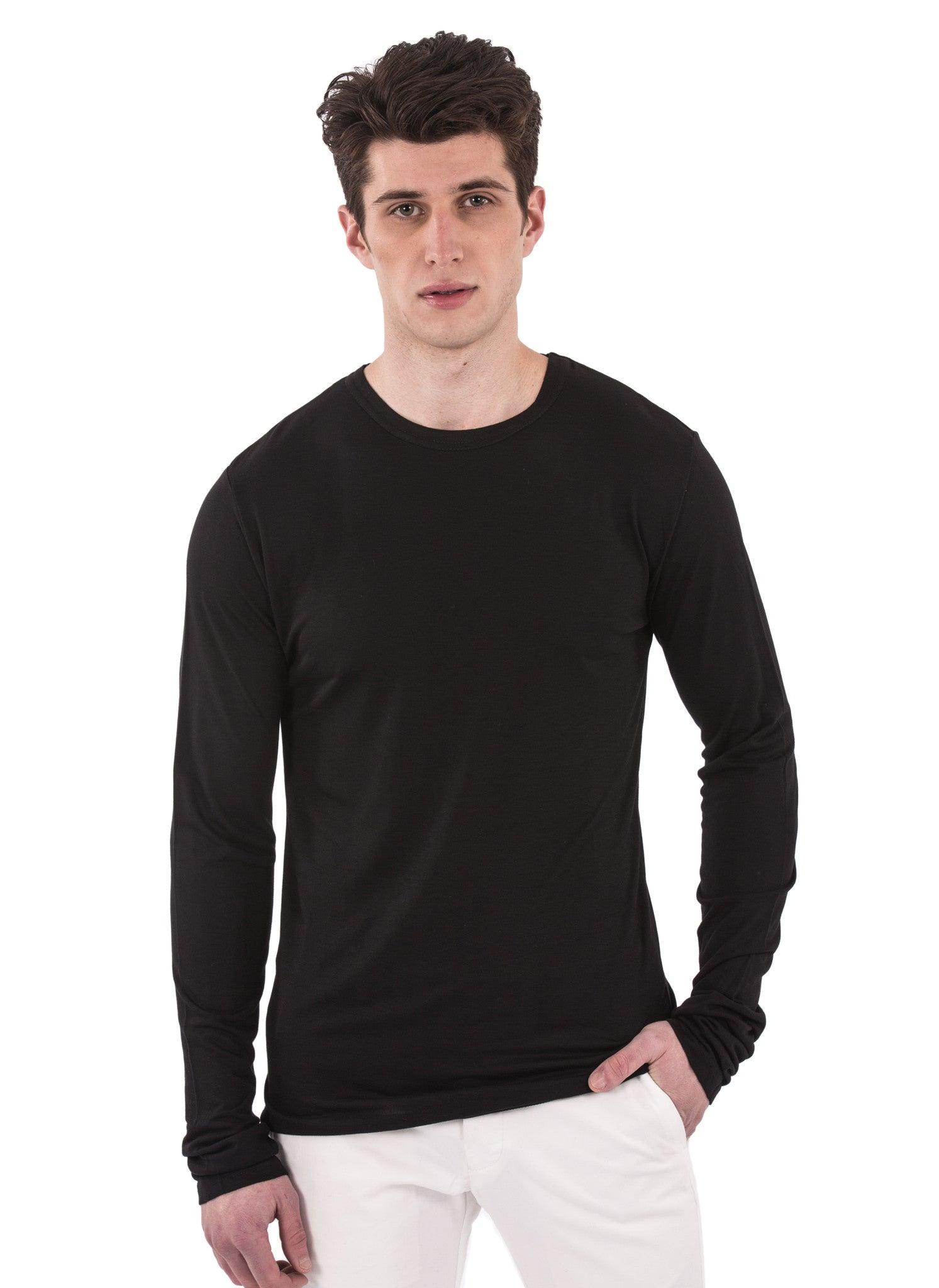 100 Bamboo Mens Long Sleeve Crew Neck The Bamboo Shirt Natural And Organic T Shirts 4131